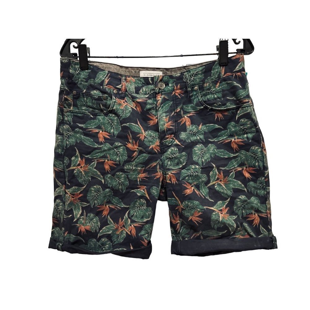 ELEVEN PARIS Size 30 Shorts Tropical Cotton Chino Khaki